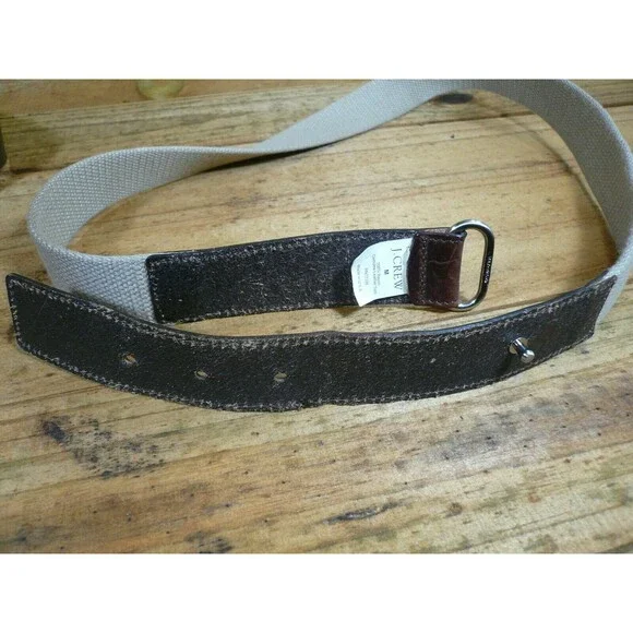 J. Crew Women's Belt M 100% Raylon & Genuine Leather Trim - Picture 4 of 5